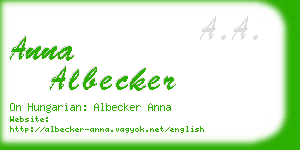 anna albecker business card